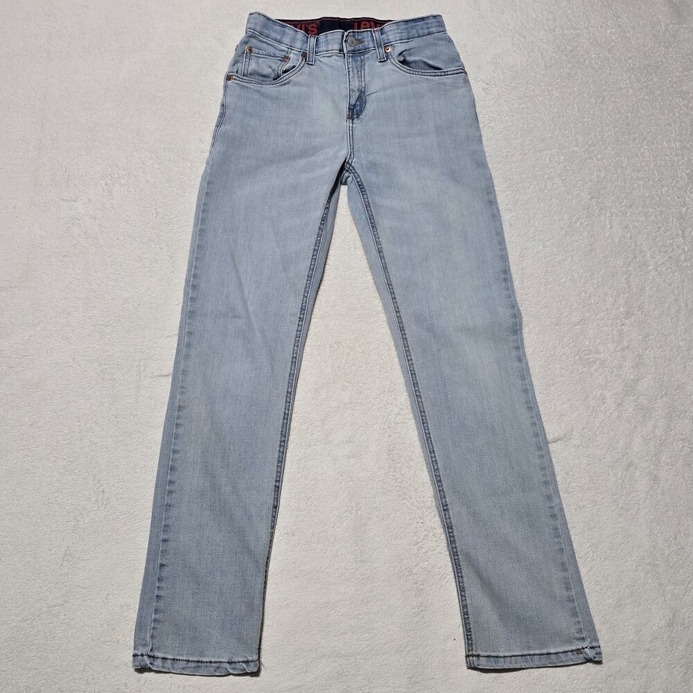 Levi's Boys 514 Straight Fit Performance Jeans Light Wash Size 16 Regular 28x30